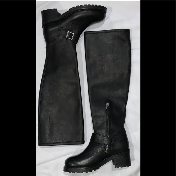 Polo Ralph Lauren Patsie Leather Tall Boots Black - Picture 3 of 10